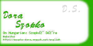 dora szopko business card